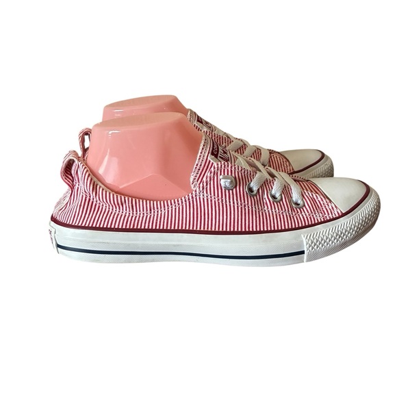 Converse Red and White Striped Sneakers - Picture 2 of 13